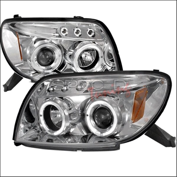 Overtime Halo LED Projector Headlights for 03 to 05 Toyota 4Runner; Chrome - 18 x 17 x 22 in. OV516189 - main